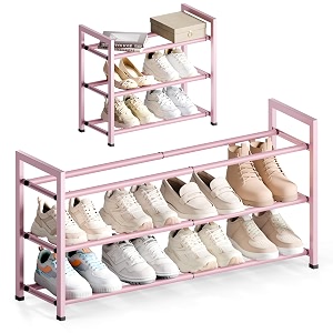 Bumusty 3-Tier Expandable Shoe Rack for Closet
