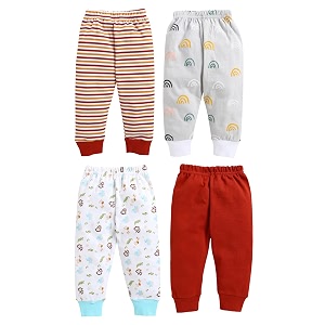 bumzee baby boys regular fit cotton full length pajamas pack of 4