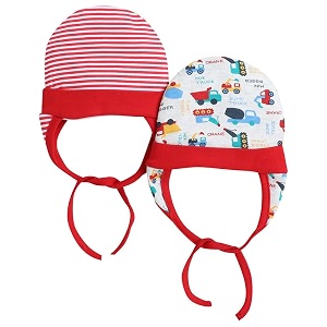 BUMZEE Baby Boys Cotton Printed Ear Flap