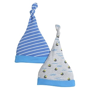 bumzee baby boys cotton printed knotted cap pack of 2