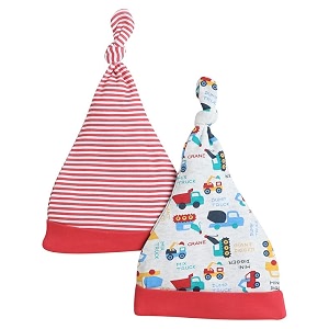 bumzee baby boys cotton printed knotted cap pack of 2