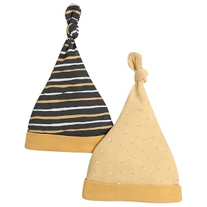 bumzee baby boys cotton printed knotted cap pack of 2