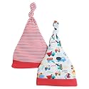 BUMZEE Baby Boys Cotton Printed Knotted Cap Pack of 2