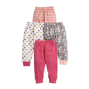 bumzee baby girl regular fit high rise cotton variety pack pyjama of 1