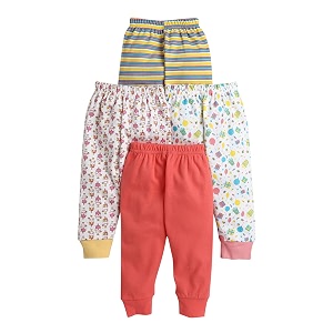 bumzee baby girl regular fit high rise cotton variety pack pyjama of 1