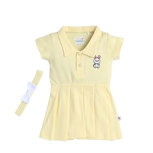BUMZEE Baby Girls Cotton Half Sleeves Knee