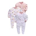 BUMZEE Baby Girls Full Sleeves Sleepsuit Pack Of 3