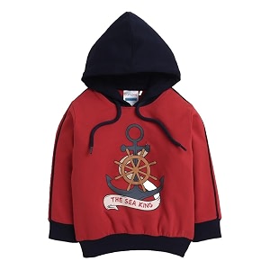 bumzee green boys full sleeves hooded sweatshirt