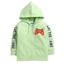 BUMZEE Green Boys Full Sleeves Hooded Sweatshirt
