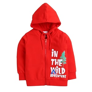 bumzee green boys full sleeves hooded sweatshirt