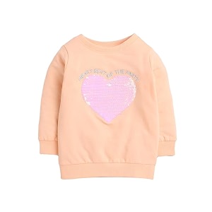 bumzee girls regular fit full sleeves round neck cotton blend sweatshirt