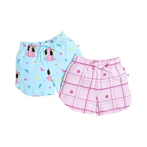 BUMZEE Sky Blue Pink Girls Shorts