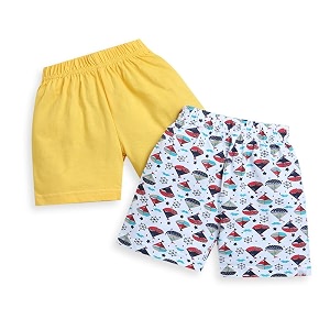 bumzee boys regular fit cotton shorts pack of 2
