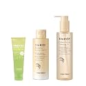 Bundle of TONYMOLY I’m Rice Makeup Melting Cleansing Oil + Green Tea Korean Sunscreen for Face, Travel Size Sunscreen SPF 50 + I'm Rice Exfoliating Enzyme Cleanser, Rice Powder Face Wash