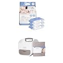 Bundle of Ubbi Fragrance-Free Baby Wipes, 99% Water and Plant Based, Hypoallergenic with Chamomile, Vitamin E & Aloe, EWG Verified, 3 Pack (216 Wipes Total) + Diaper Caddy and Changing Mat, Taupe
