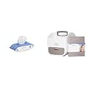 Bundle of Ubbi Fragrance-Free Baby Wipes, 99% Water, Plant Based, Hypoallergenic with Chamomile, Vitamin E & Aloe, EWG Verified, 1 Pack (72 Wipes Total) + Diaper Caddy and Changing Mat, Taupe