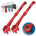 Bung Wrench 2 Packs, 3-in-1 Drum Wrench Upgraded, Aluminum Barrel Opener Tool for Opening 10 15 20 30 55 Gallon Drum, Fits 2" and 3/4" Bung Cap Red