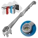 Bung Wrench, 3-in-1 Drum Wrench Upgraded, Aluminum Barrel Opener Tool for Opening 10 15 20 30 55 Gallon Drum, Fits 2" and 3/4" Bung Cap Silver