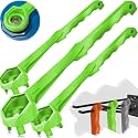 Bung Wrench 55 Gallon Drum 3Pcs, 3-in-1 Drum Wrench Upgraded, Aluminum Barrel Opener Tool for Opening 10 15 20 30 55 Gallon Drum, Fits 2" and 3/4" Bung Cap Green