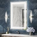Smart LED Vanity Mirror with Defogger, Dimmable 3-Color Light &amp; Memory Function – Modern Wall-Mounted Mirror for Bathroom(28x36 inches)