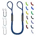 Bungee Dock Lines, Boat Tie Downs for Docking, 2-Pack, Blue & Black, 4FT