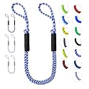 Bungee Dock Lines, Boat Tie Downs for Docking, 2-Pack, Blue & White, 4FT