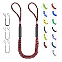 Bungee Dock Lines, Boat Tie Downs for Docking, 2-Pack, Red & Black, 4FT