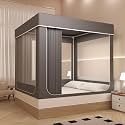 Bunk Bed Canopy Tent - Full Size Mosquito Net with 3-Door Blackout, Breathable Multicolor Design, (Grey, 78.74" L x 78.74" W x 66.93" H)