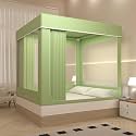 Bunk Bed Canopy Tent with Mosquito Net, Full Size 3-Door Blackout Bed Tent, Breathable Multicolor Options (Fruit Green, 78.74" L x 70.87" W x 66.93" H)