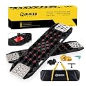 BUNKER INDUST Offroad Traction Board with Jack Base,Pair 47.24" L x 14" W Recovery Track Tire Traction Mat -Black Sand,Mud,Snow Ramps (Replaceable Dual Colors Teeth/Rugged Steel Plate) Gen 11th