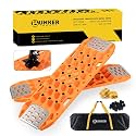 BUNKER INDUST Offroad Traction Board with Jack Base,Pair 47.24" L x 14" W Recovery Track Tire Traction Mat -Orange Sand,Mud,Snow Ramps (Replaceable Dual Colors Teeth/Rugged Steel Plate) Gen 11th