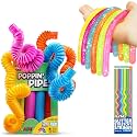 BUNMO Bundle with Pop Tubes & Stretchy Strings Glitter - Sensory Toys for Toddlers - Toddler Toys - Stimulating Sensory Toys for Kids - Fidget Toy - Connect, Stretch, Twist & Pop