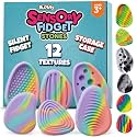 BUNMO Fidget Toys - Fidget Stones Sensory Toys – 6pk Pastel | Silicone Worry Stones for Kids Ages 3+ | Portable, Textured, Quiet Sensory Stones for Hands-On Play