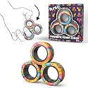 BUNMO Magnetic Fidget Rings 3pk – Cool Fidgets for Teens, Quiet Fidget Toys, Fidget Toys Adults, Maximum Strength 8 N50 Magnets, Learn Cool Tricks, Teen Gifts, Fidgets for Kids 8-12, Multicolored
