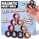 BUNMO Magnetic Fidget Rings 9pk – Cool Fidgets for Teens, Quiet Fidget Toys, Fidget Toys Adults, Maximum Strength 8 N50 Magnets, Learn Cool Tricks, Teen Gifts, Fidgets for Kids 8-12, 3 Unique Colors
