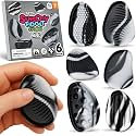 BUNMO Sensory Fidget Stones – 6pk Marble | Silicone Worry Stones for Kids Ages 3+ | Portable, Textured, Quiet Sensory Stones for Hands-On Play