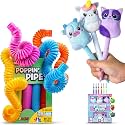 BUNMO Stretch & Write 3 Pack Cute Gel Pens w/Soft Grip & 6 Refills - Pop Tubes Sensory Toys 4 Pack Large - Non-Mouthable Toy 3+ - Gift for Teens