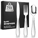 BUNMO Weighted Utensils for Hand Tremors - Elderly, Weak Hand Grip & Handicapped - Stainless Steel - Eat Independently
