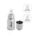 Bottle Stainless Steel Grade 304 Bottle, 100% Non Toxic Material and Made in India with Silicone Nipple (2pcs) - 150ml