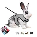 Rabbit Harness Leash Set Escape Proof Bunny Leash Vest Harness,Grey XL