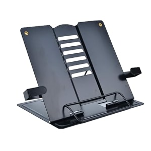 bunny zilla metal book stand holder  portable cookbook holderadjustable recipes book organizer  book stands amp holders for reading study foldable accessories