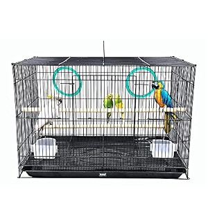 buraq 24 inch bird cage best for lovebird parrot parakeet budgie cockatiel cage hammock small large bird cage with birds cage accessories 24 inch - pink