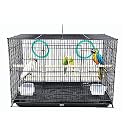 Buraq 24 Inch Bird Cage Best for Lovebird, Parrot, Parakeet, Budgie, Cockatiel Cage Hammock Small Large Bird Cage with Birds Cage Accessories (24 Inch - Pink)