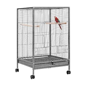 buraq pets 30 inch black bird cage with wheels for parrot cockatiel budgie