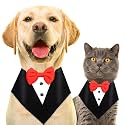 BURAQ Dog Tuxedo Bandana, Ideal for Dog Birthday Decorations, Adorable and Comfortable Pet Apparel (XS - Black)