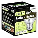 Buraq Pets Reptile Turtle UVB Ultraviolet Basking Heat Light Bulb Combo Pack (Set of 1 UV Bulbs, 25 Watt E27)