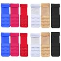 Elastic Bra Hook Extender-(2Hook/3 Eye &amp; 3Hook/3Eye) with Extra Elastic- Increase Band Length-Bra Hook Extender Combo for Women (Pack of 12-Multicolour)