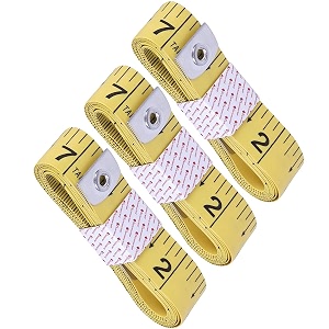 body measuring tape for tailoring amp fitness  150 cm  60 inch dual scale cm amp inch  flexible fiberglass cloth measuring tape for sewing gym amp home useyellow pack of 3