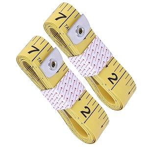 body measuring tape for tailoring amp fitness  150 cm  60 inch dual scale cm amp inch  flexible fiberglass cloth measuring tape for sewing gym amp home use yellow pack of 2