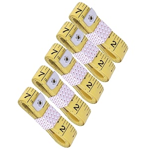 body measuring tape for tailoring amp fitness  150 cm  60 inch dual scale cm amp inch  flexible fiberglass cloth measuring tape for sewing gym amp home use yellowpack of 5